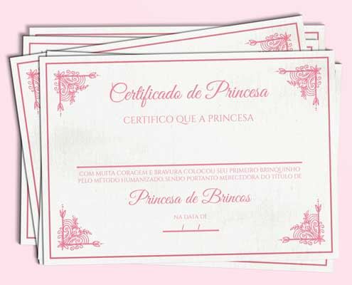 Pack Certificados de Princesa